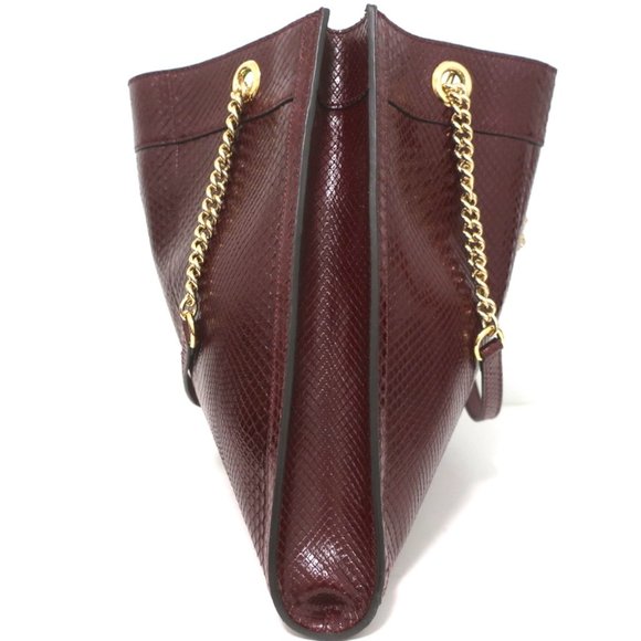 GUCCI RAJAH PYTHON MAXI TOTE BORDEAUX CHAIN STRAP SHOULDER BAG - Picture 5 of 15